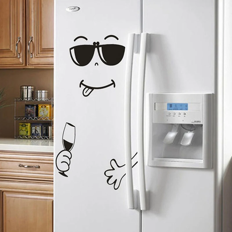 Smile Face стикер на стену Happy Delicious Face наклейки на холодильник для украшения мебели художественный плакат своими руками ПВХ