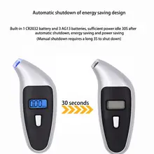 Цифровой манометр 150 PSI 4 настройки для автомобиля, грузовика, велосипеда с подсветкой lcd и нескользящей рукояткой, серебро 87HE