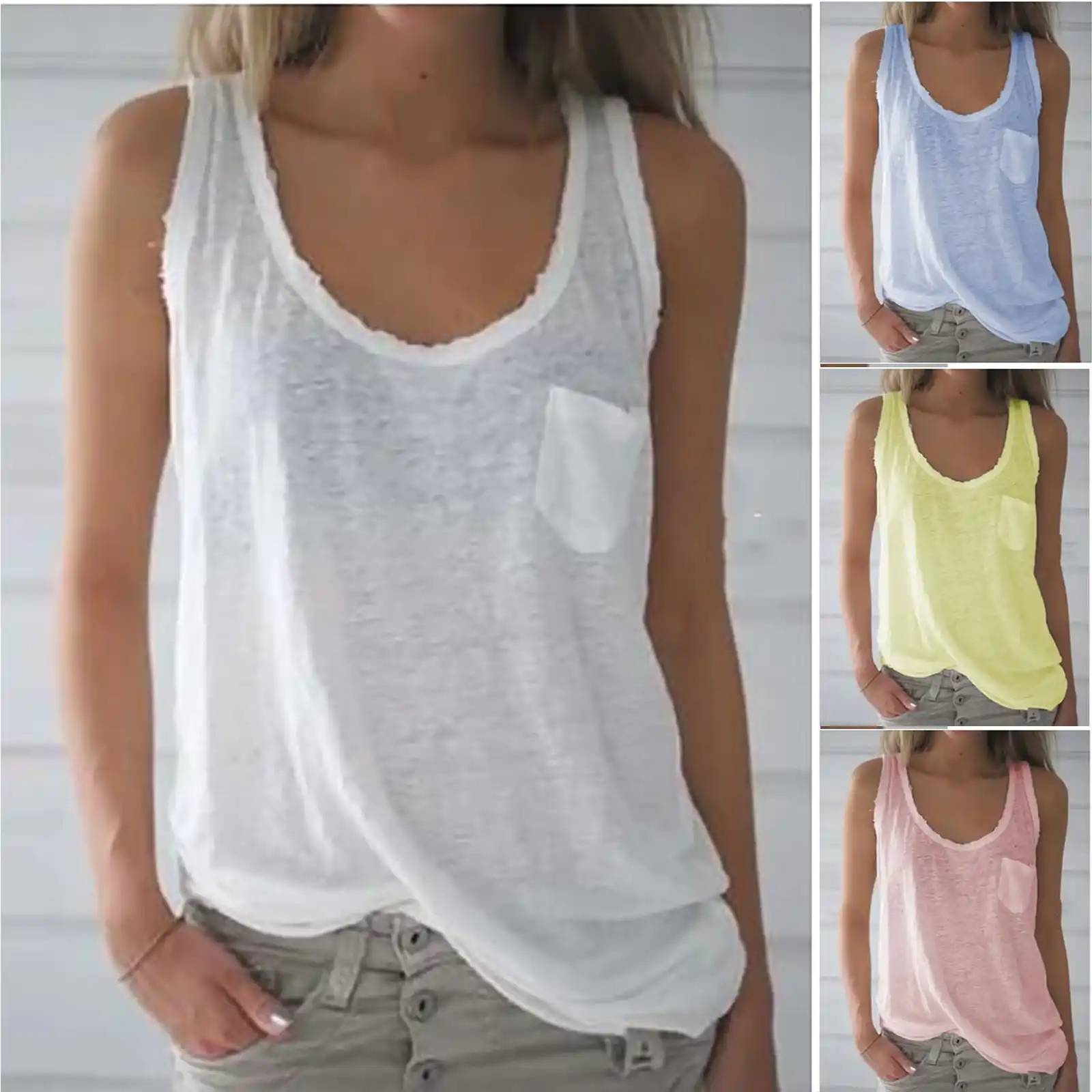 White tunic tank top Clearance