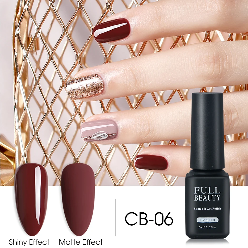 CB06 Кофе коричневый лак для ногтей УФ-гель каштан цвет Гибридный впитывающий чистый лак кутикулы строитель ногтей сушилка лампа инструмент LECB01-06 - Цвет: CB06