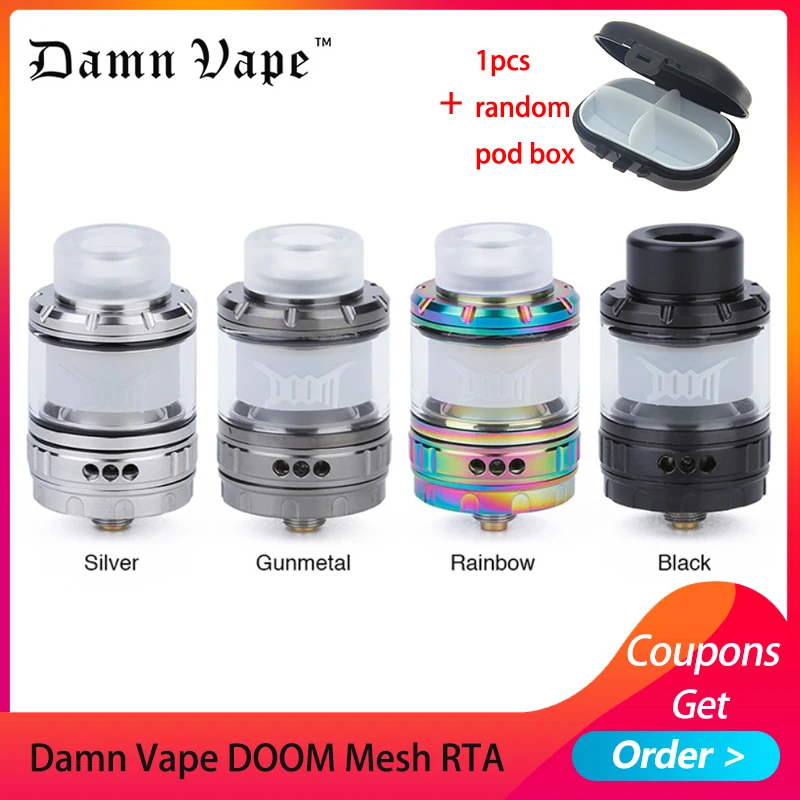 Атомайзер Damnvape Doom RTA 4 мл испаритель для вейпа 26 мм система 3D потока жидкости