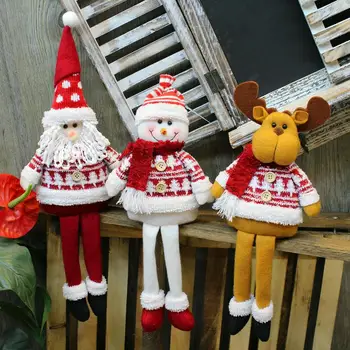 

1/3pcs Christmas Dolls Xmas Tree Decor Snowman Cartoon Elk Toys Santa Claus Standing Doll Decorations Ornament Christmas Gifts