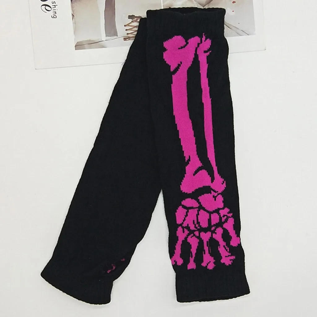 Модные перчатки унисекс, Перчатки скелета для Хэллоуина, косплей, реквизит, Череп, длинные руки, кости, рукава, перчатки# N5