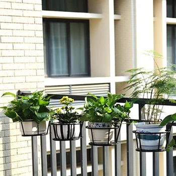 

Balcony Hanging Window Basket Railing Flower Holder Rack Planter Shelf