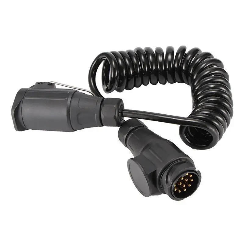 12V 13-13 Pin Trailer Plug Socket With Spring Cable 300cm Extension Cord Wiring Caravan Connectors Car Accessories