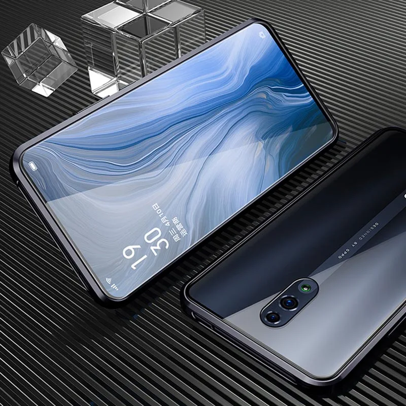 Чехол для телефона OPPO Reno 10X Zoom для OPPO Reno Z Магнитный стеклянный чехол для телефона OPPO Reno задняя крышка переднее и заднее стекло