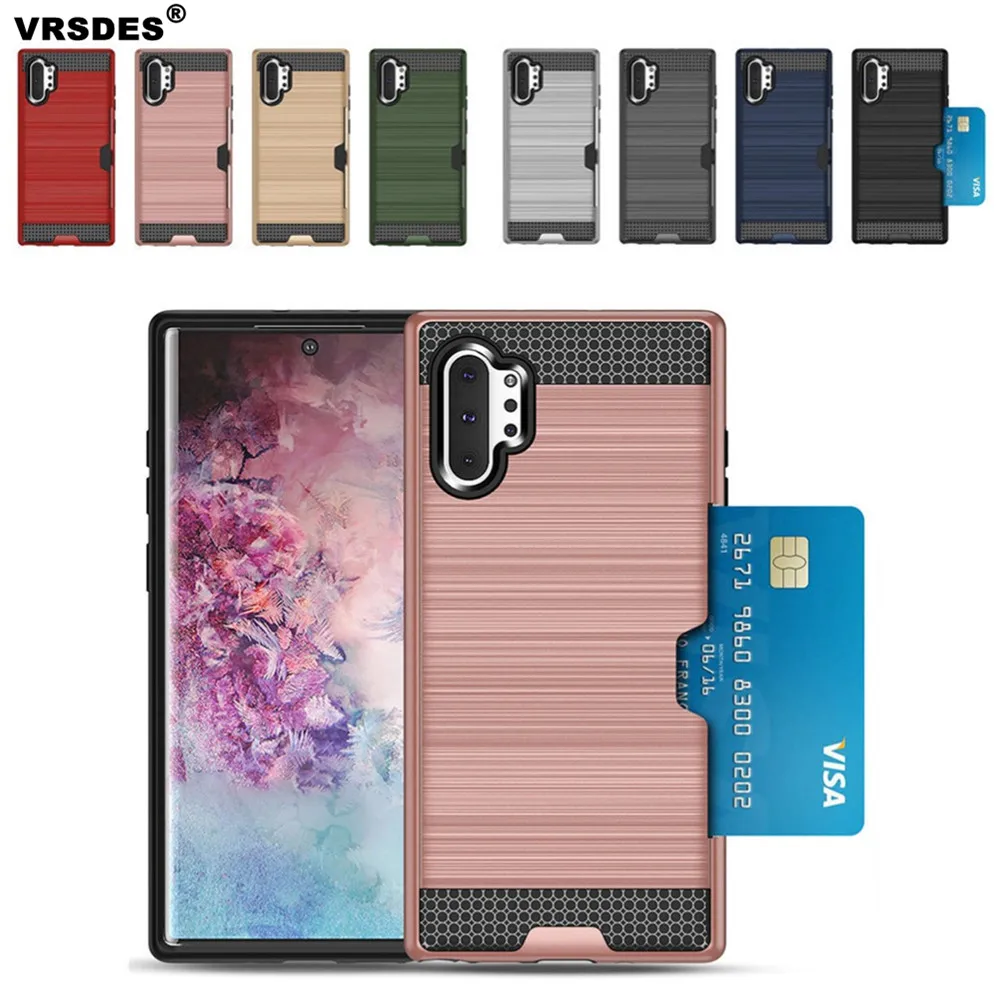 Защитный чехол для Samsung Galaxy Note 10 + защитный S10E S10 5G S9 S8 Plus S7 S6 Edge 9 8 с отделениями карт