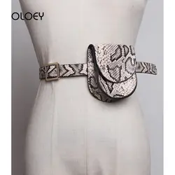 2019 поясная сумка для женщин со змеиным узором, с цепочкой, на плечо, поясная сумка для телефона, Женская поясная сумка из искусственной кожи