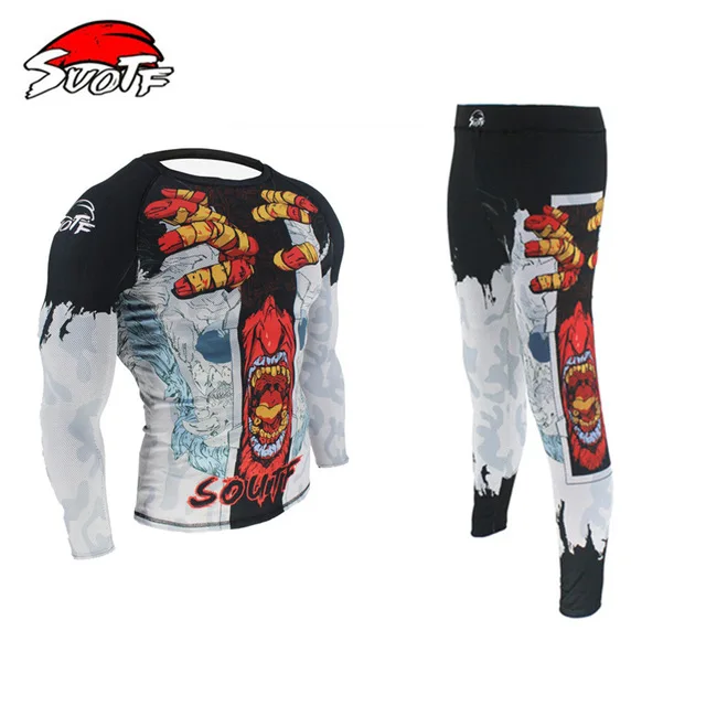 SUOTF серии Ghost Domineering Fight спортивная фуфайка Трикотажные изделия для mma и брюки трикотажные изделия Тайгер Муай Тай - Цвет: Jersey and Pant