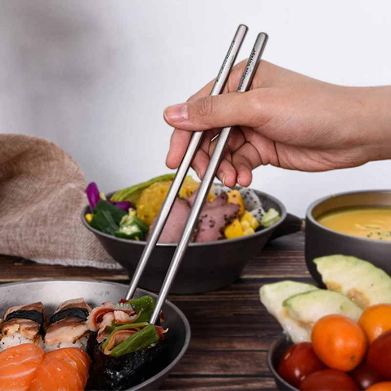 무한 항해 티타늄 식기 여행 Flatware 티타늄 나이프 포크 스푼 젓가락 밀짚 야외 캠핑 피크닉 칼 붙이