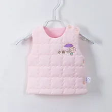 Осенне-зимний жилет модная теплая одежда с подкладкой для маленьких девочек 0-1 лет хлопковый жилет с подкладкой для новорожденных