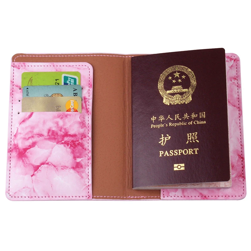 Модные Разноцветные мраморные обложки для паспорта, держатель, аксессуары для путешествий, чехол для ID, банковских карт, женский, 14*10,5 см, короткий, деловой кошелек