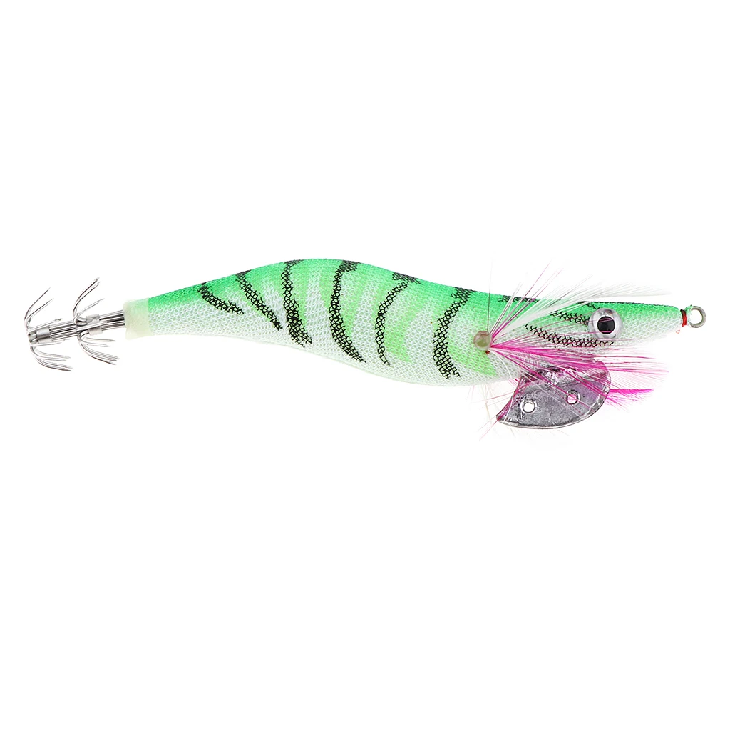 3D Artificial Wood Shrimp Fishing Lures Squid Jigs 11cm Glow Tail Prawn Lures Spinner Hard Baits Fishing Accessories Crankbait