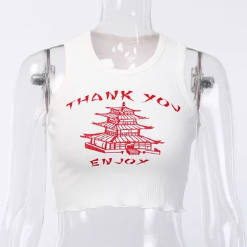 

blace white print tank top crop
