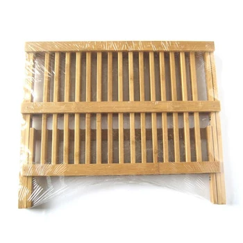 

Folding Bamboo Dish Rack Drying Rack Holder Utensil Drainer Plate Storage Holder Plate Wooden Flatware Dish Rack