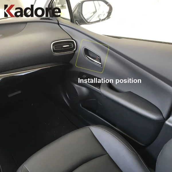 Накладка на внутреннюю дверную ручку из углеродного волокна для Toyota Prius Hatchback 2019