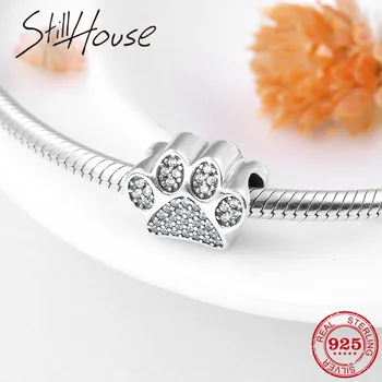 

Authentic 925 Sterling Silver Lovely cat claw charms beads For Jewelry making Fit Original European Charms Bracelet Fashion