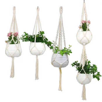 

Macrame Plant Hanger Indoor Outdoor Hanging Plant Holder Hanging Planter Stand Flower Pots for Decorations L5