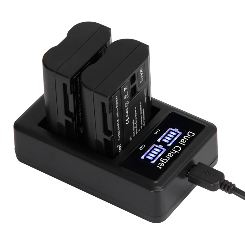 Mamen 2 шт. EN-EL15 EN EL15 ENEL15 EL15A батарея для цифровой камеры+ ЖК-дисплей USB двойное зарядное устройство для Nikon D810 D7000 D750 V1 D610 D600E D8