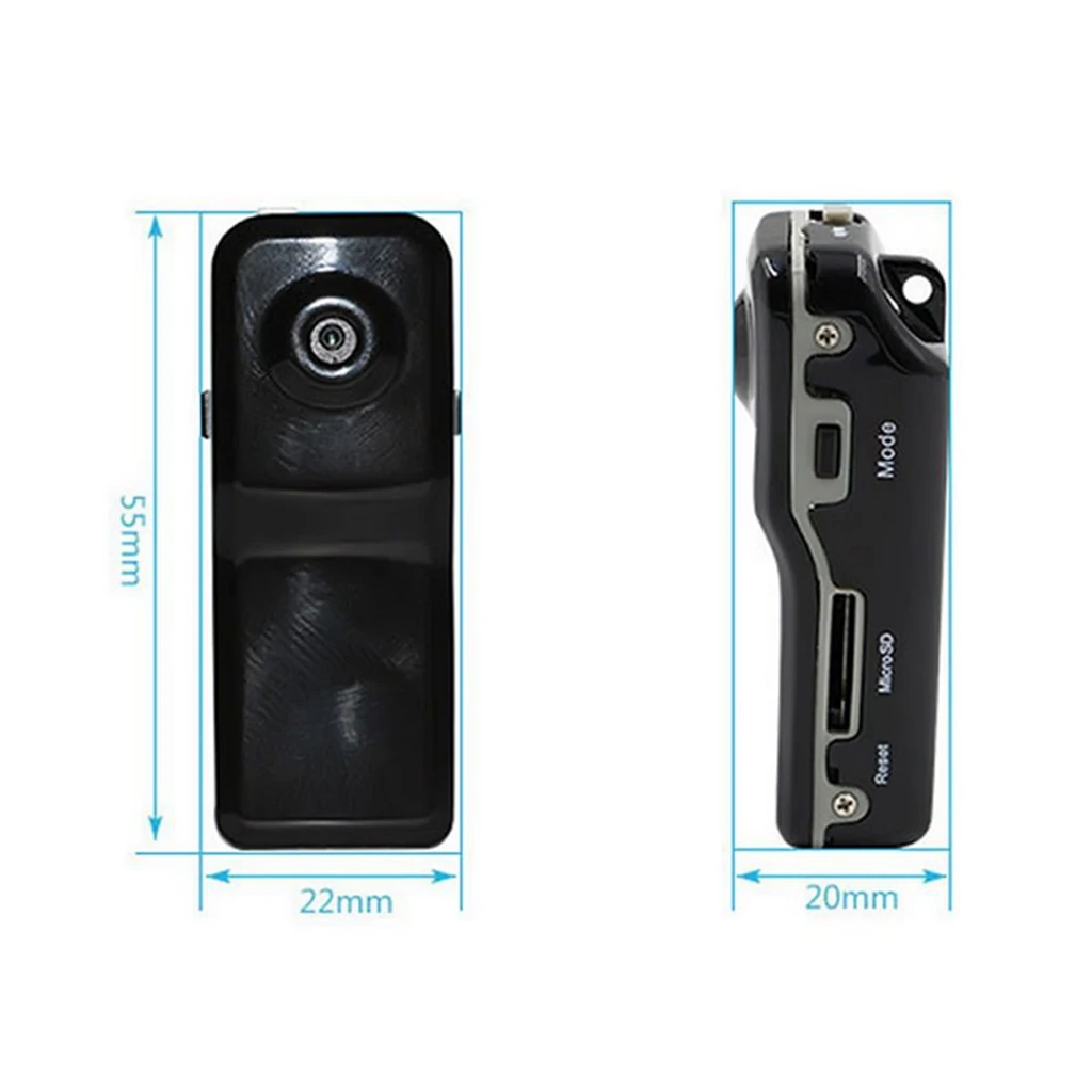 MD80 Mini Camera Portable Small Micro Video 480P Body Secret Camera Audio Recorder Pocket Cam Wearable Net-Camera Bike DVR