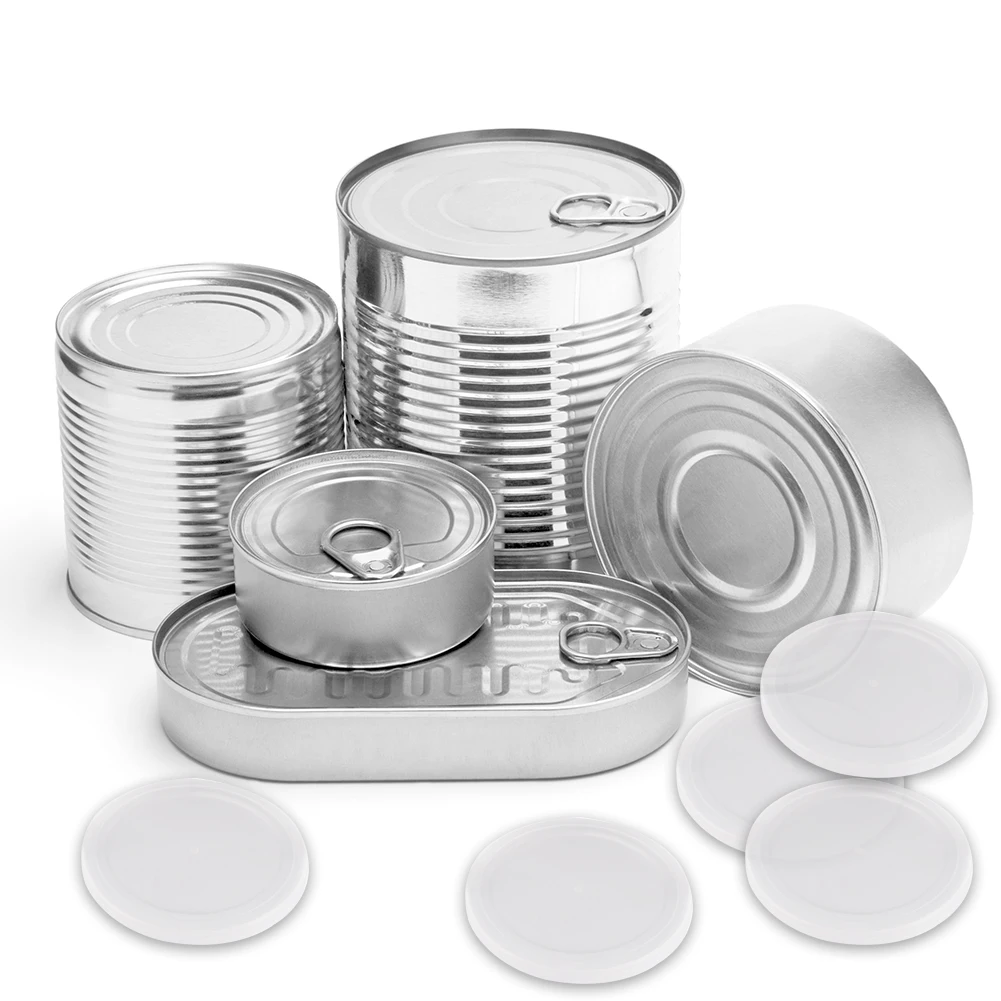 5pcs Reusable Food Storage Keep Fresh Tin Cover Cans Cap Pet Can Box Cover ABS Plastic