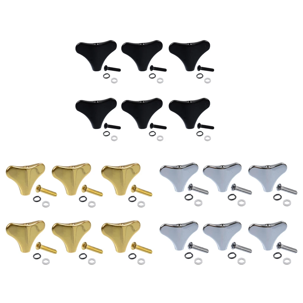 6 Pack 4 String Bass Tuners Tuning Pegs Machine Head Button Knobs for PB JB Bass Parts