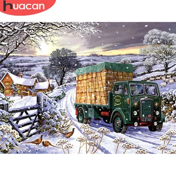 

HUACAN Diamond Painting Truck Full Square/Round Embroidery Winter Landscape Home Decor Gift Diamond Art