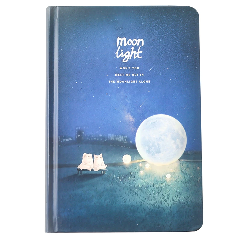 A6 Moon light notebook Sketchbook светящаяся Девушка ручной черный эскиз книга ручная роспись твердый переплет школьные принадлежности Рисование Живопись