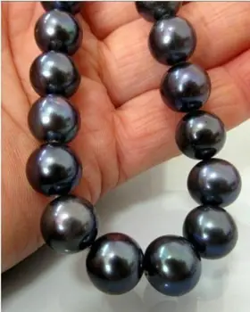 

Beautiful AAA 9-10 MM SOUTH SEA black PEARL NECKLACE 18"