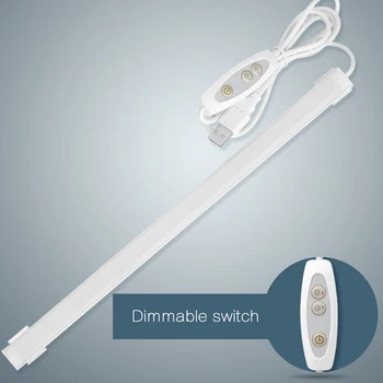 

Portable 5V 25 PCS Led Bar Light Bar Dimmable USB LED Desk table Lamp Strip Wall Tube For Reading Showcase Kitchen Light