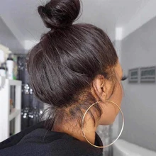 Peluca de cabello humano con encaje Frontal para mujeres negras, pelo liso prearrancado brasileño, 10-26 pulgadas, Remy, 360