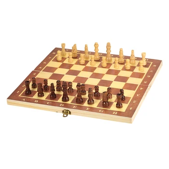 

Folding Wooden International Chess Set Pieces Set Board Game Funny Game Chessmen Collection Portable Board Game