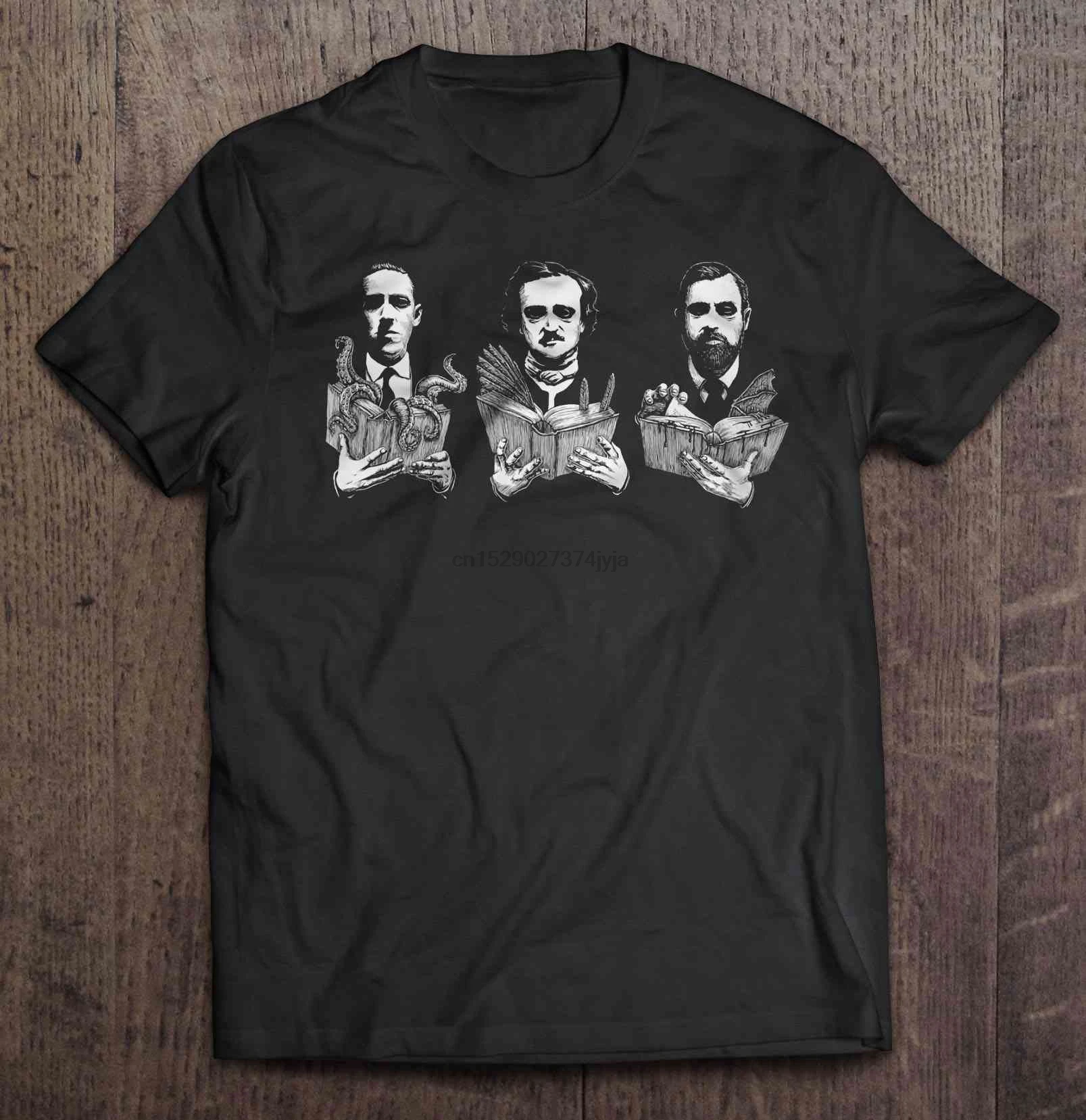 Мужская забавная футболка модная H. P. Lovecплот Edgar Allan Poe Bram Stoker Horror Book Writers версия