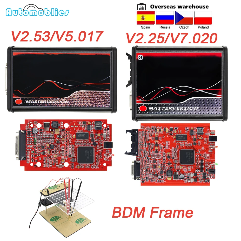OBD2 EU Red KESS V5.017 V2.53 Master Online ECU Программатор инструмент v2.25 V7.020 полный BDM Рамка чип