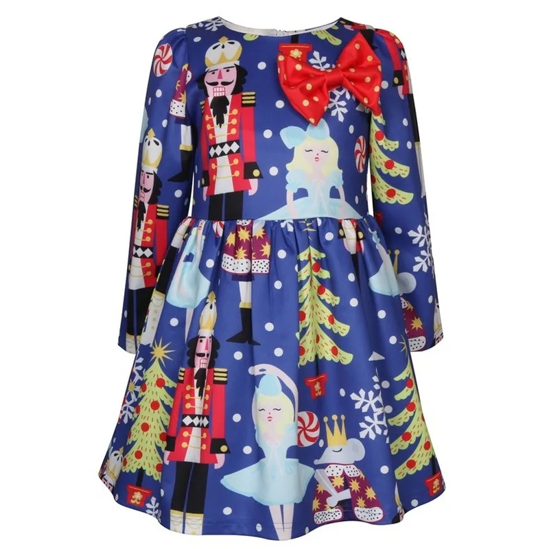 Новинка сезон весна осень зима рождественское платье с длинными рукавами и милым