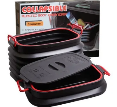 

Bunning 37L Extendable Storage Box Folding Telescopic Duct Fishing Bucket Black And White with Pattern with English Boxed