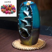 With100Cones Бесплатный подарок водопад ладан горелка Керамическая ладан держатель вариант для смешанных пирамидки благовоний(размер горелки L и Размер M