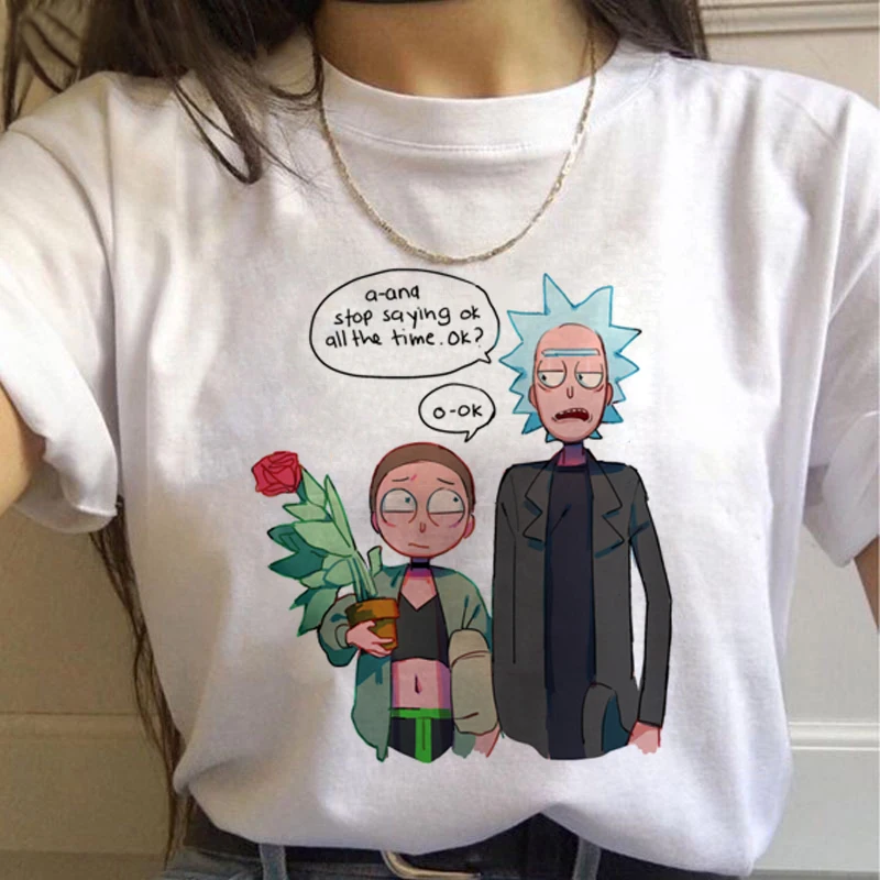 New Funny Cartoon T Shirt Women Harajuku Ullzang T-shirt 90s Graphic Tshirt Fashion Top Tees Female