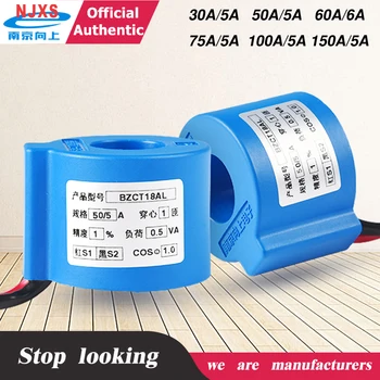 

Miniature AC Current Transformer BZCT18AL-30a/5a 50a/5a 75a/5a 100a/5a 150a/5a current sensor transducer single phase 3 phases