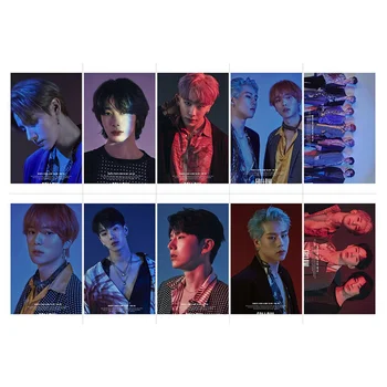 

10pcs/set K-pop MONSTA X Album Sticky Photo Cards New Fashion Crystal Card Stickers