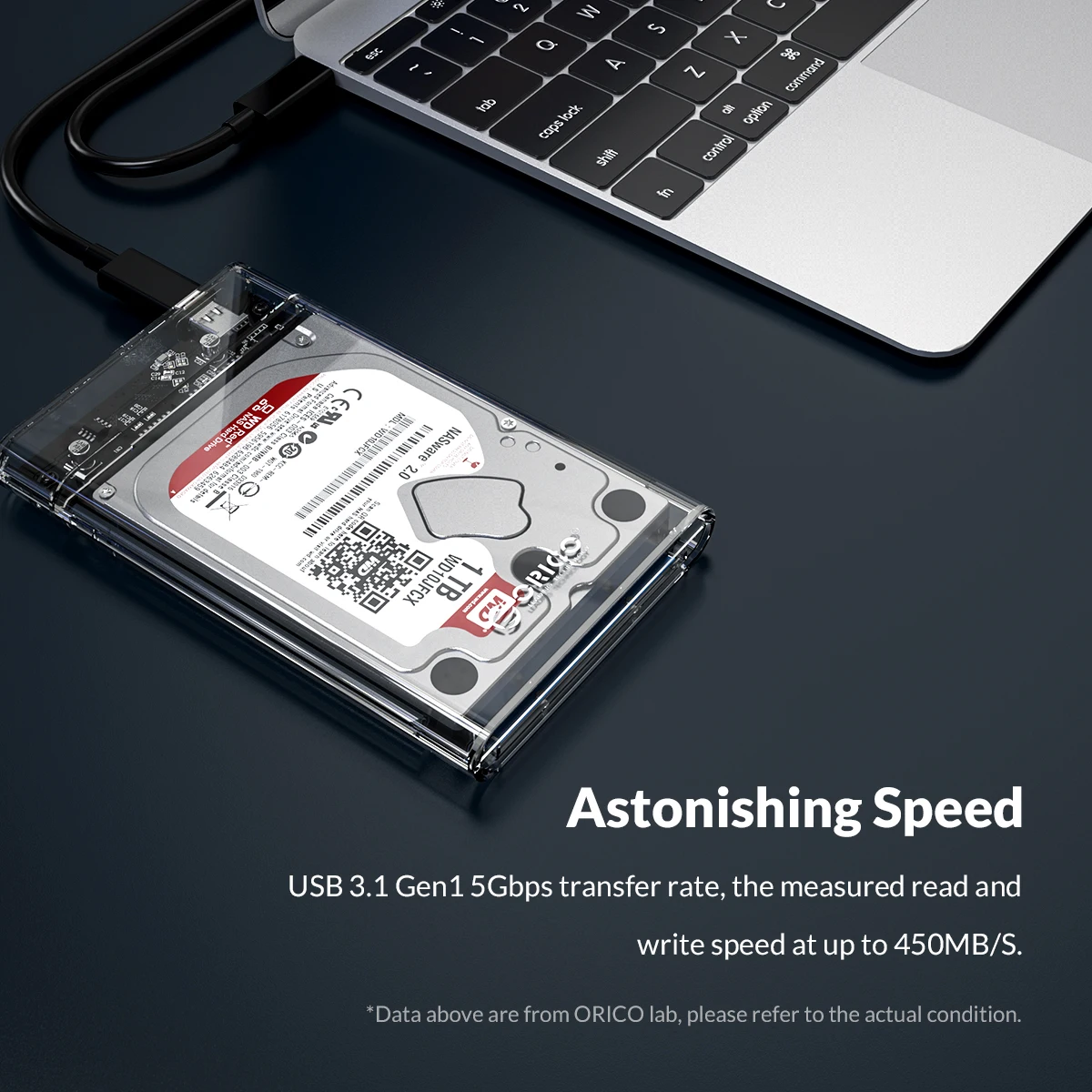 ORICO 2,5 корпус для жесткого диска SATA для USB3.1 Gen1 прозрачный корпус для жесткого диска 4 ТБ Ёмкость для SSD диск 5 Гбит/с Внешний жесткий чехол