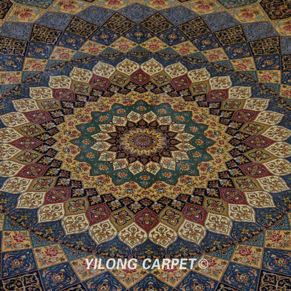 Yilong 8'x11' Vantage Классический Большой античный "Медальон" Кашмирский ковер ручной работы(ZQG340A
