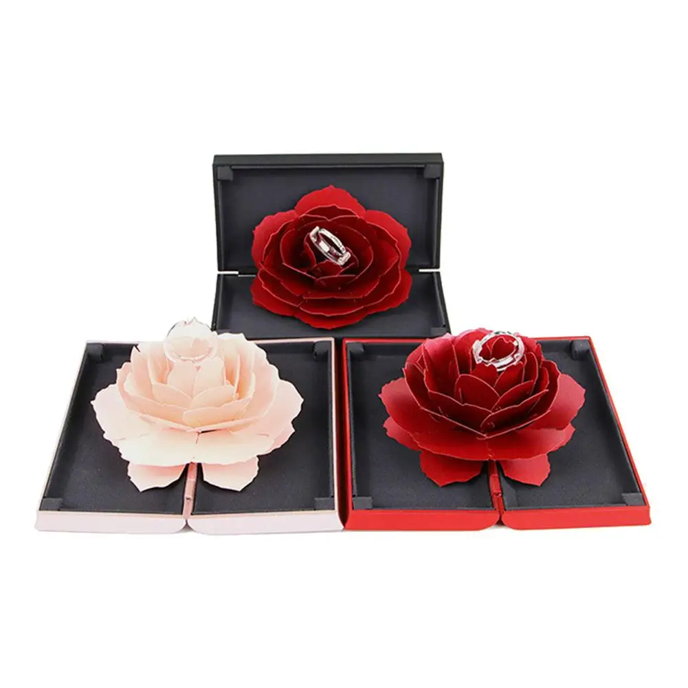 Подъемная коробка Roterende Rose Ring Box Innovatieve Perfecte verrasing Bruiloft Benodigdheden Voor Liefhebbers Органайзер подарочная коробка