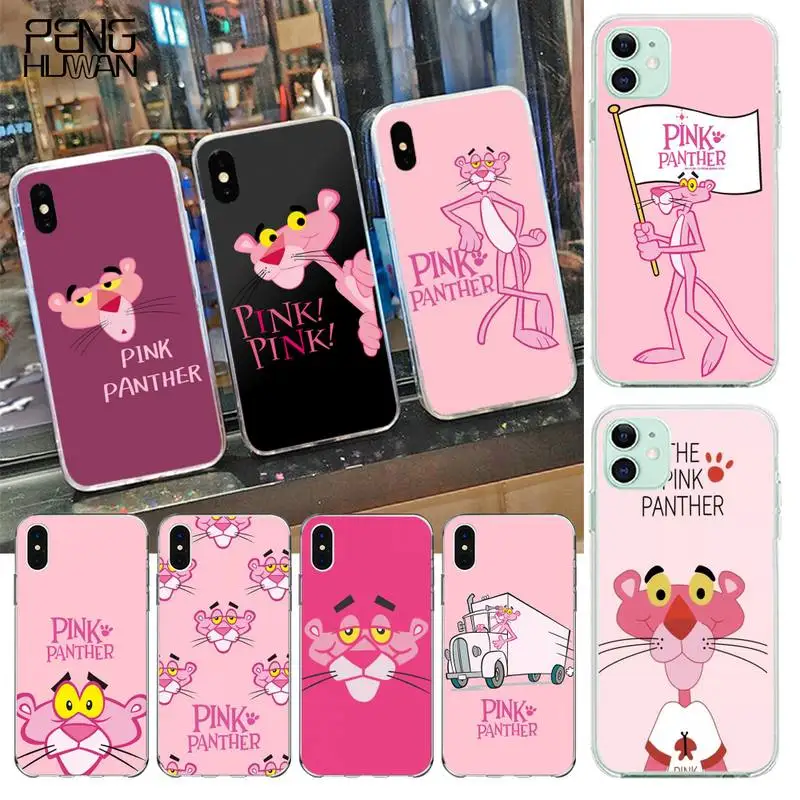 

PENGHUWAN Cute pine panther Black Soft Shell Phone Case Capa for iPhone 11 pro XS MAX 8 7 6 6S Plus X 5S SE 2020 XR cover