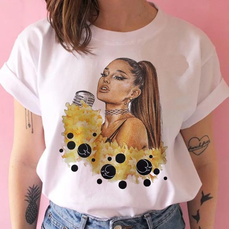 

ariana grande women t shirt clothes girls ulzzang Casual tshirt harajuku ulzzang kawaii 90s t-shirt female top tee streetwear