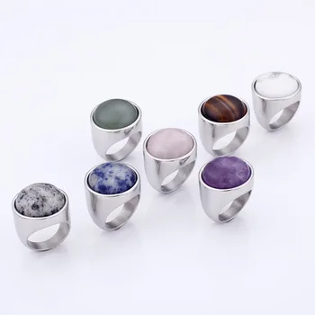 

Crystal Rings Lady Fashion Big Marble Color Stone Rings Women Size 6-9 Antique & Gold Wedding Rings Party Jewelry