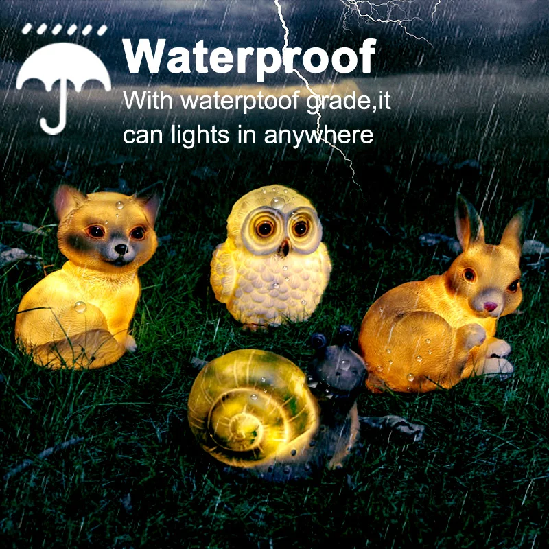 

Solar LED Garden Light Animal Solar-Powered Light Fox Snail Dog Owl Rabbit Animal Lamp Home Outdoor Lawn Yard Decor Solar Lamp