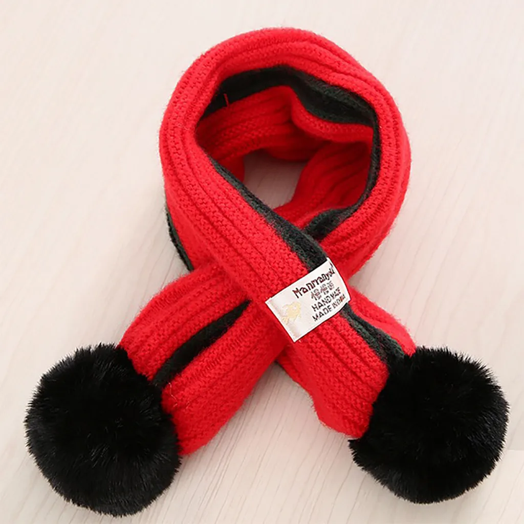 Winter Scarf Women Lovely New Autumn Winter Boys Girls Baby Patchwork Scarf Warm Knitted Scarves Cashmere Scarf Manteau#D5