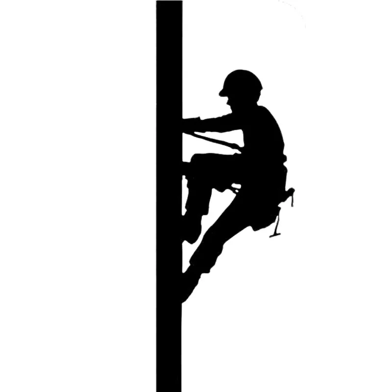 Electrician Power Pole Fun Stickers Fashion Car Window Decoration Personality Pvc Waterproof Decals Black/white 15cm*5cm | Автомобили и