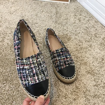 

Fisherman shoes female 2019 new soft bottom color matching straw loafers fashion flat womens shoes round toe casual shoes flats